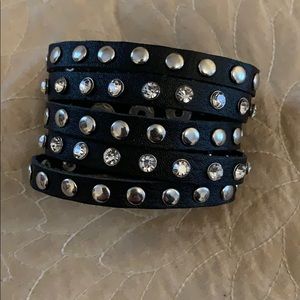 Express black bedazzled bracelet